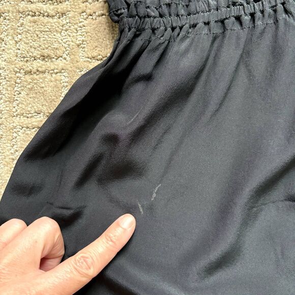 Twelfth Cynthia Vincent Silk Babydoll Tank Shirt Womens S Black Empire Waist Y2K - Picture 7 of 10